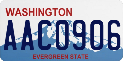 WA license plate AAC0906