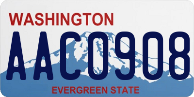 WA license plate AAC0908