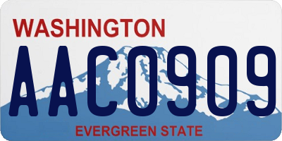 WA license plate AAC0909