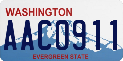 WA license plate AAC0911