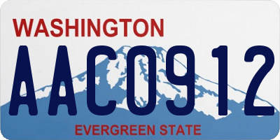 WA license plate AAC0912