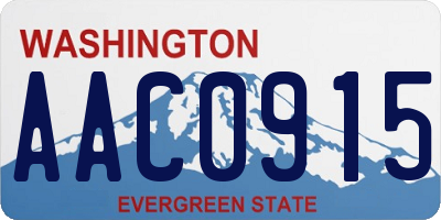 WA license plate AAC0915