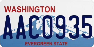 WA license plate AAC0935