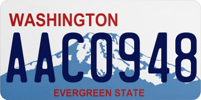 WA license plate AAC0948