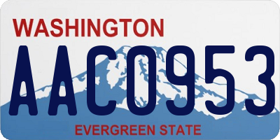 WA license plate AAC0953