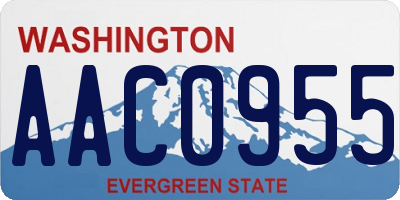 WA license plate AAC0955