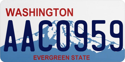 WA license plate AAC0959