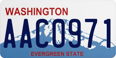 WA license plate AAC0971