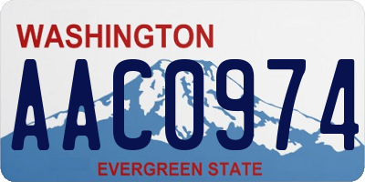 WA license plate AAC0974