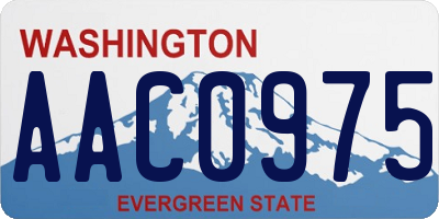 WA license plate AAC0975