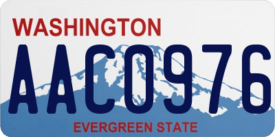 WA license plate AAC0976