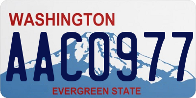 WA license plate AAC0977