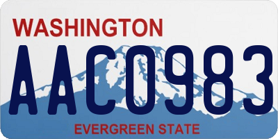 WA license plate AAC0983