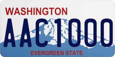 WA license plate AAC1000