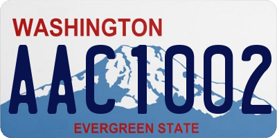 WA license plate AAC1002