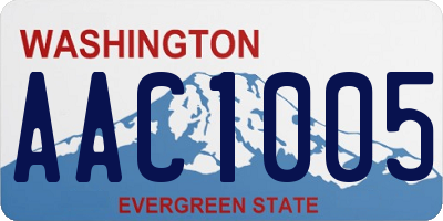 WA license plate AAC1005