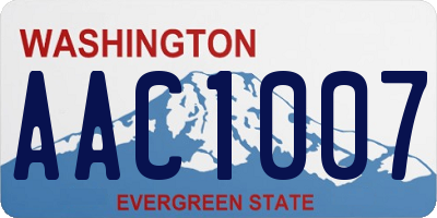 WA license plate AAC1007