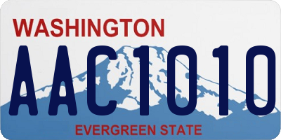 WA license plate AAC1010
