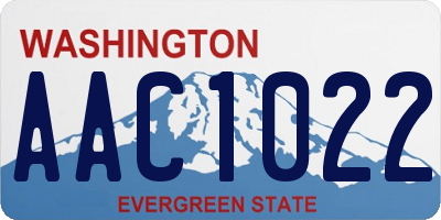 WA license plate AAC1022