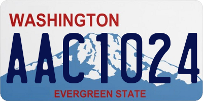 WA license plate AAC1024