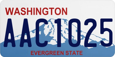 WA license plate AAC1025