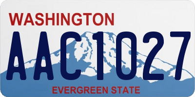 WA license plate AAC1027