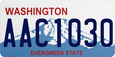 WA license plate AAC1030