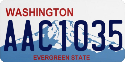 WA license plate AAC1035