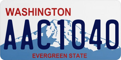 WA license plate AAC1040