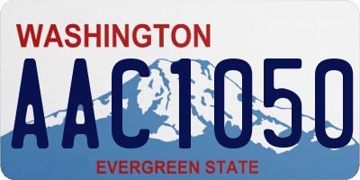 WA license plate AAC1050