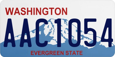 WA license plate AAC1054