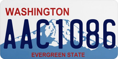WA license plate AAC1086