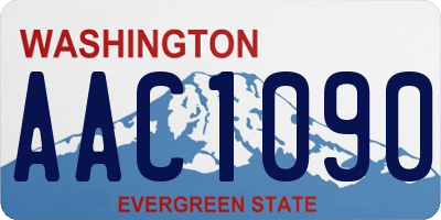 WA license plate AAC1090