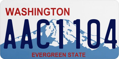 WA license plate AAC1104