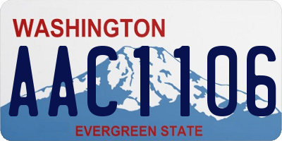 WA license plate AAC1106