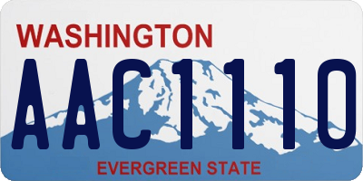 WA license plate AAC1110