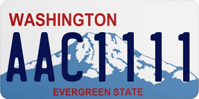 WA license plate AAC1111