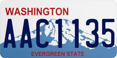 WA license plate AAC1135