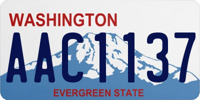 WA license plate AAC1137