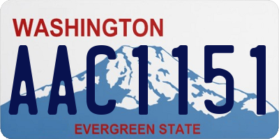 WA license plate AAC1151