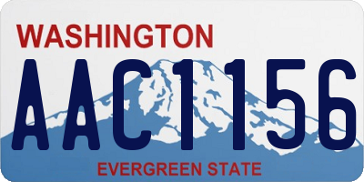WA license plate AAC1156