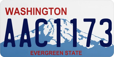 WA license plate AAC1173
