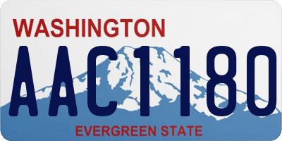 WA license plate AAC1180