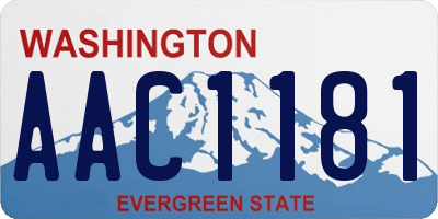 WA license plate AAC1181