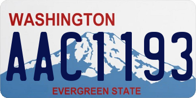 WA license plate AAC1193
