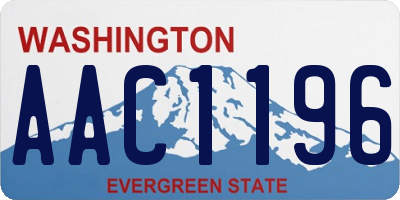 WA license plate AAC1196