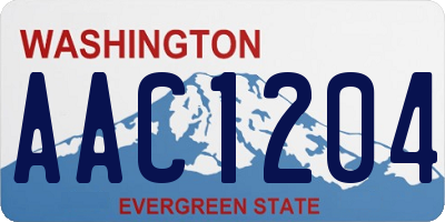 WA license plate AAC1204