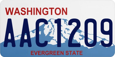 WA license plate AAC1209