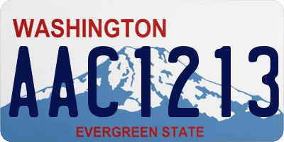 WA license plate AAC1213