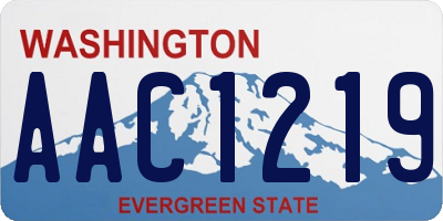 WA license plate AAC1219